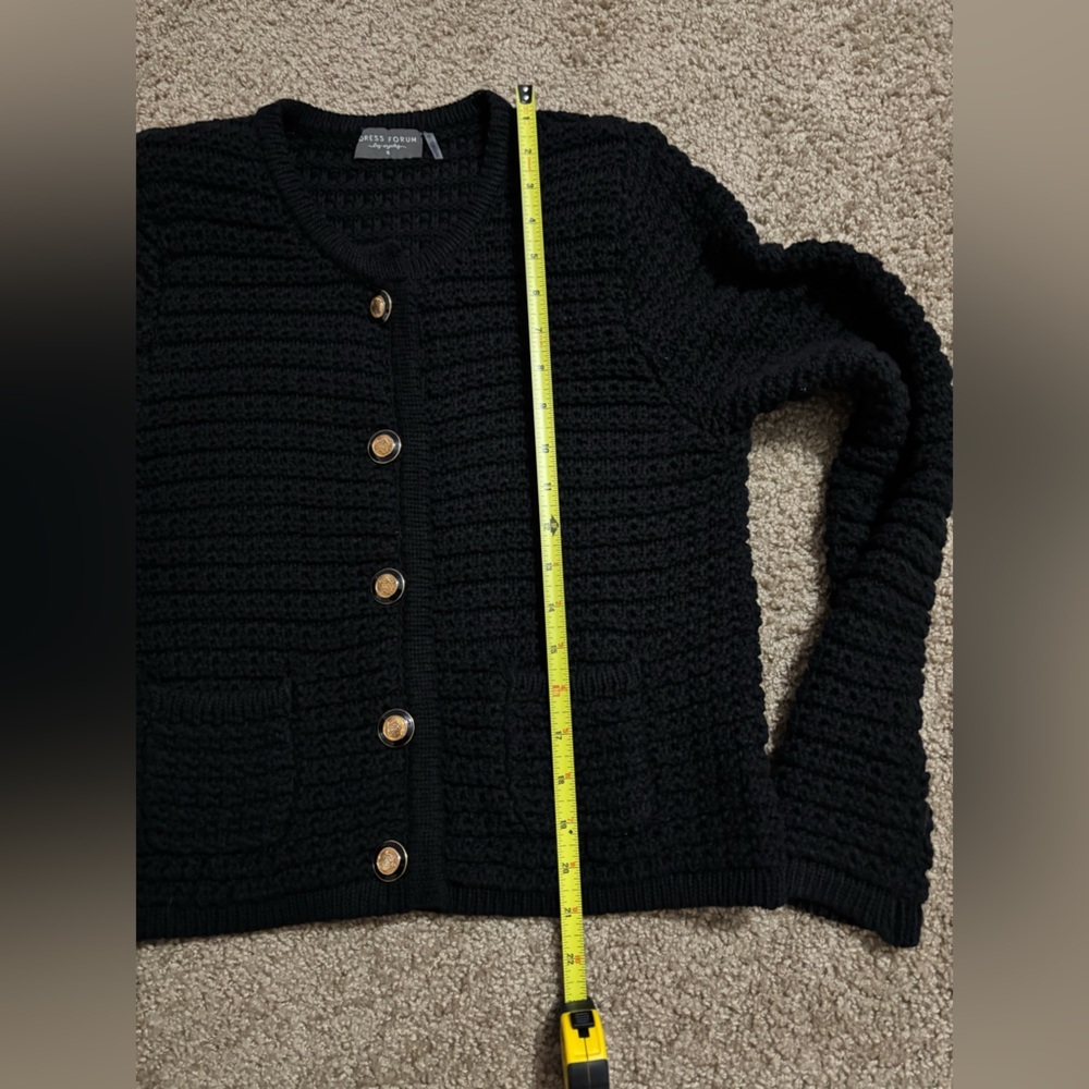 Dress Forum Black Knitted Sweater With Buttons Size Small - Picture 9 of 10
